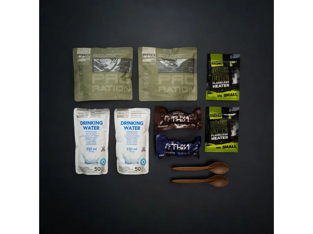 Pack de Comida/Água de Emergência Menu IV PRO-RATION