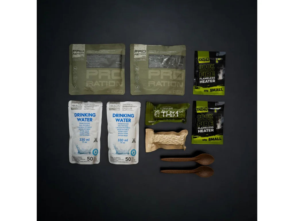 Pack de Comida/Água de Emergência Menu V PRO-RATION