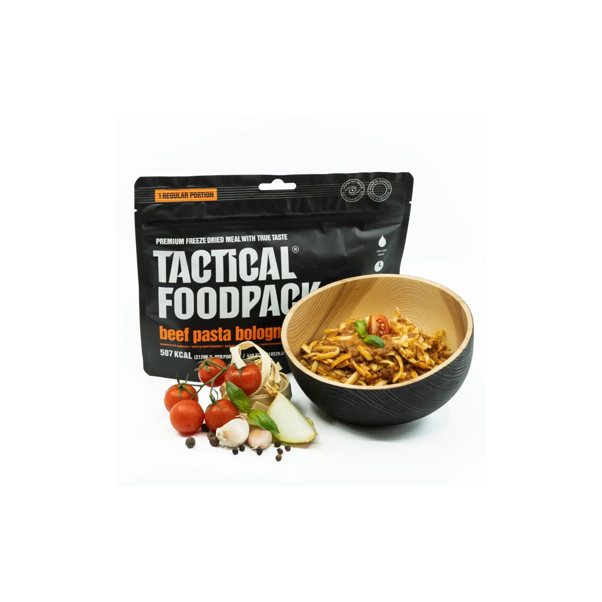 Massa à Bolonhesa com Carne de Vaca – TACTICAL FOODPACK