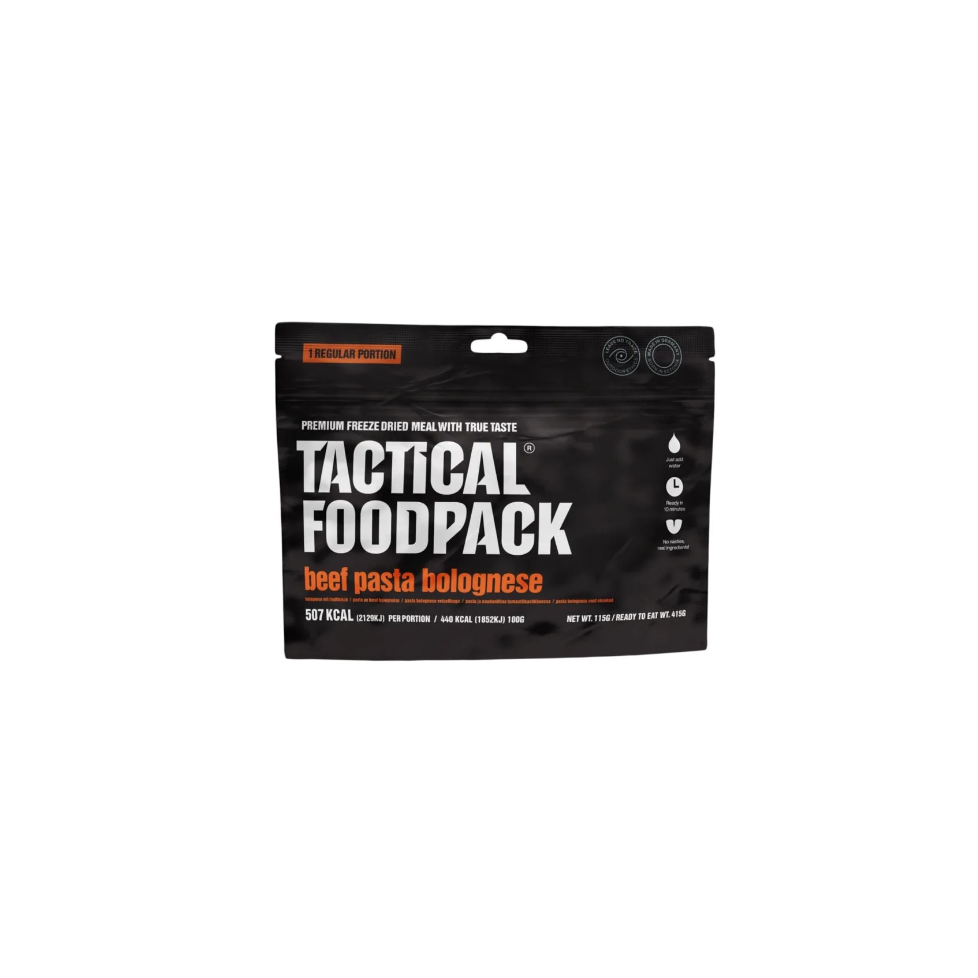 Massa à Bolonhesa com Carne de Vaca – TACTICAL FOODPACK