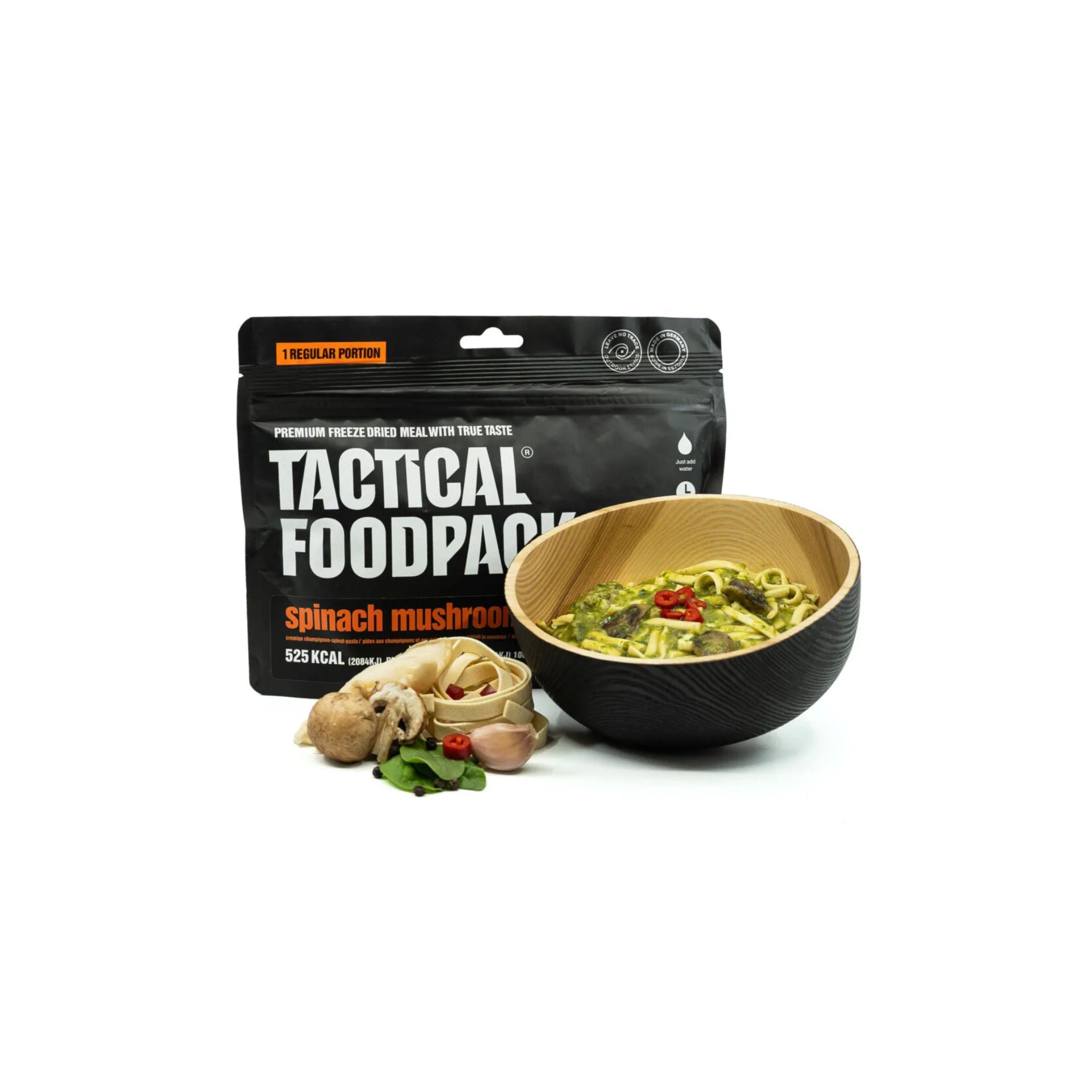 Vegetariano - Massa com Espinafres e Cogumelos – TACTICAL FOODPACK
