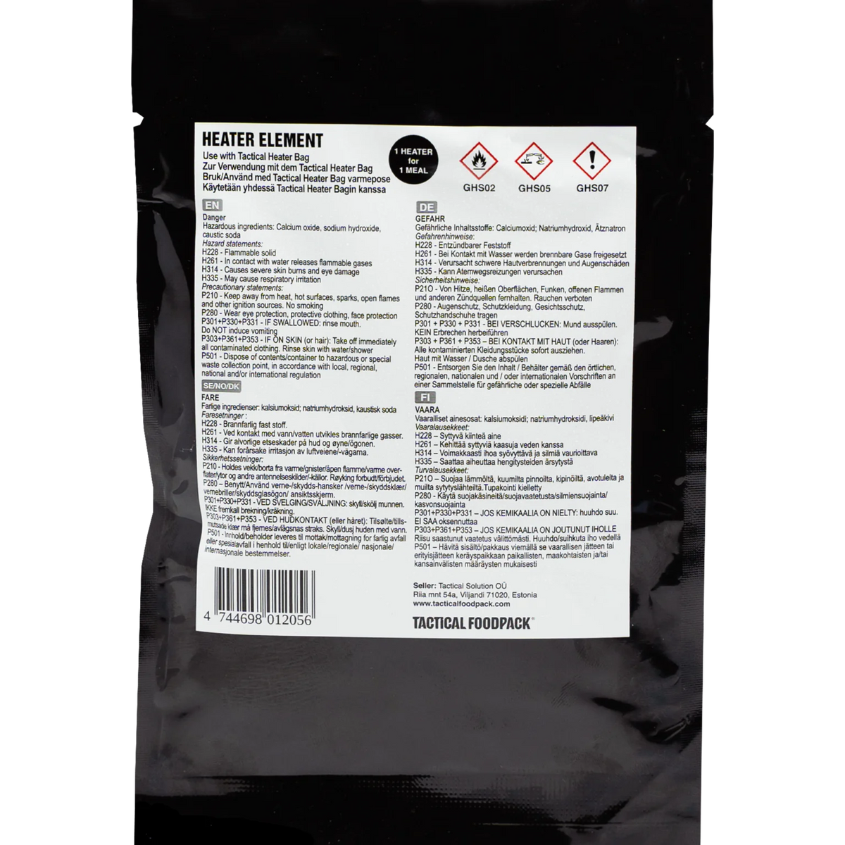 Elemento Aquecedor TACTICAL FOODPACK