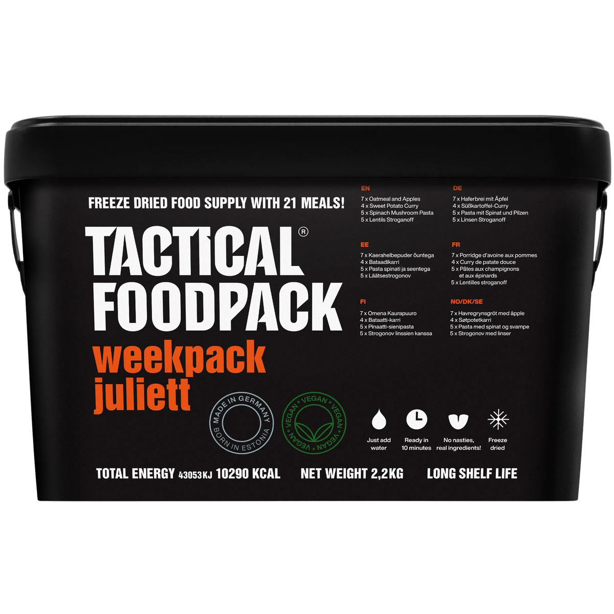 Pack de Sobrevivência Semanal TACTICAL FOODPACK JULIETT