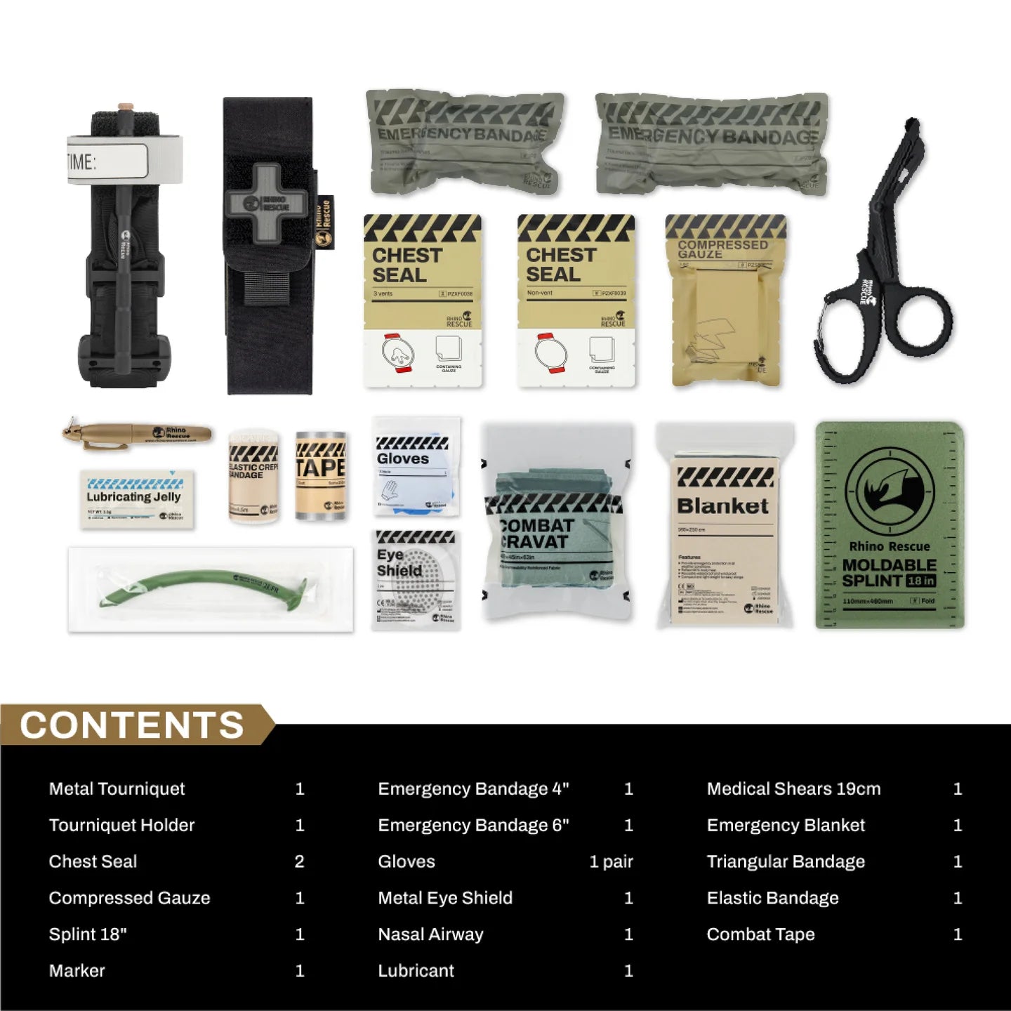 Refill para Kit Individual de Primeiros Socorros RHINO RESCUE