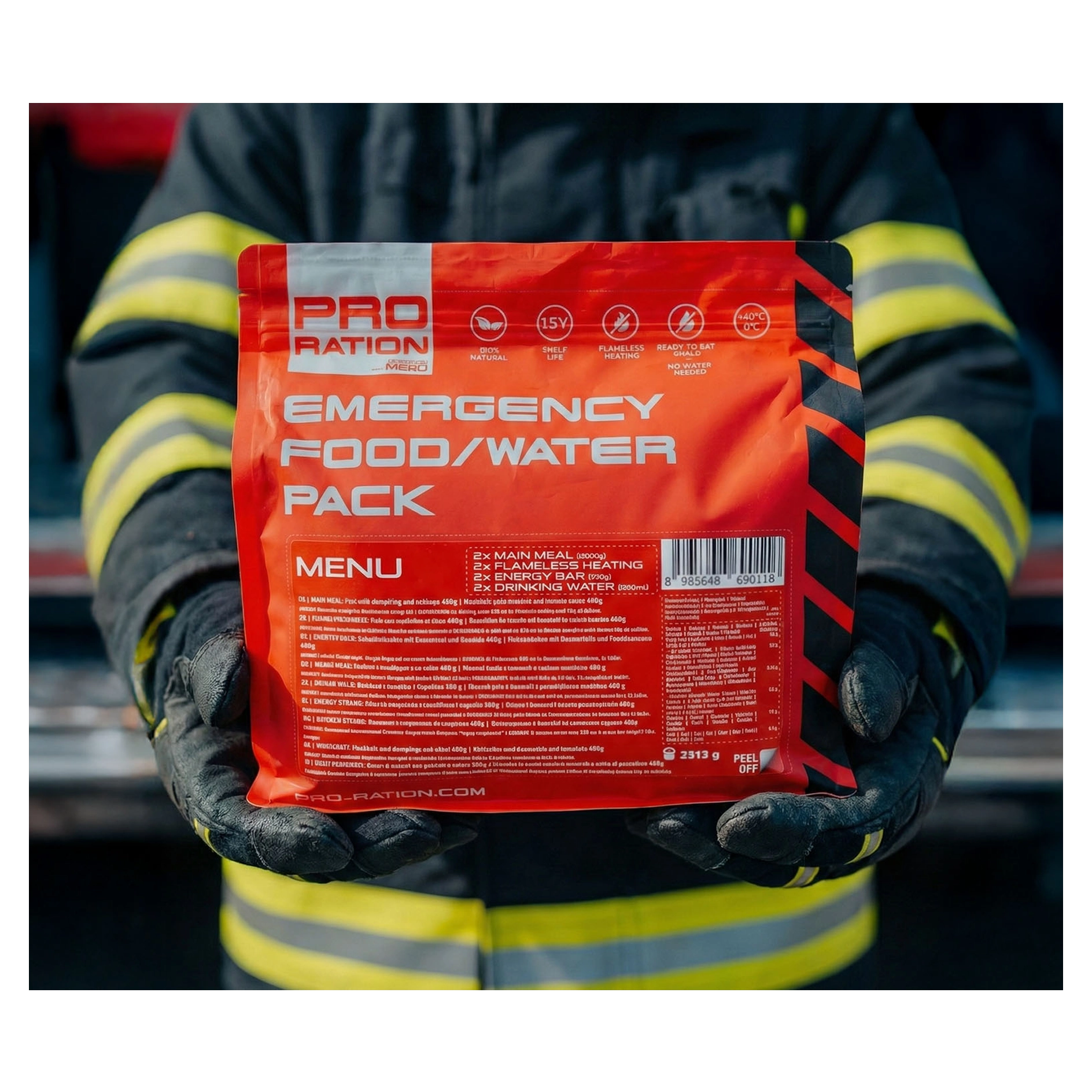 Pack de Comida/Água de Emergência Menu Vege PRO-RATION